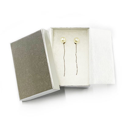 チェーン パール ピアス Pt850 通常BOX