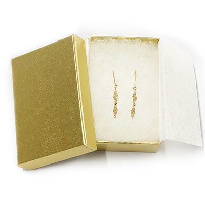 チェーンリボン ピアス K18 通常BOX